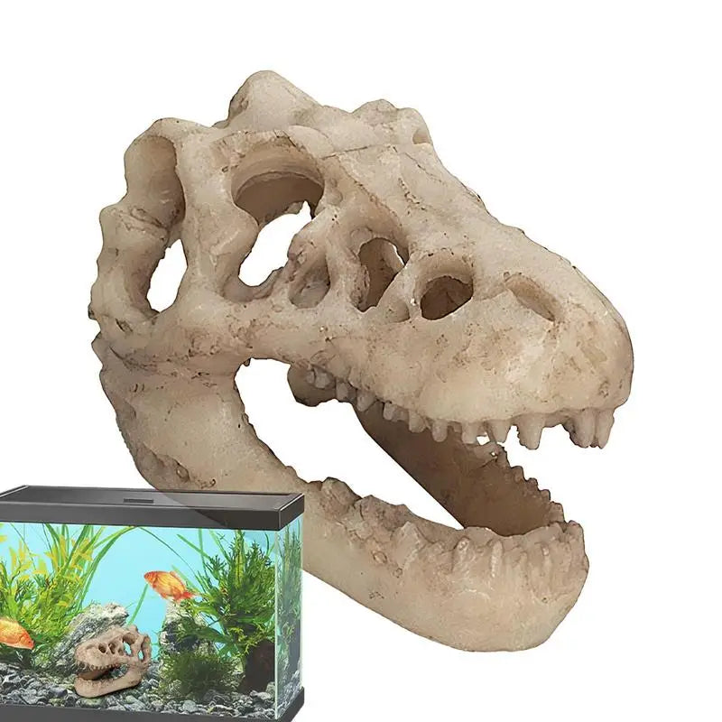 Dinosaur Aquarium Decor Novel Skull Cave Reptile Ornament