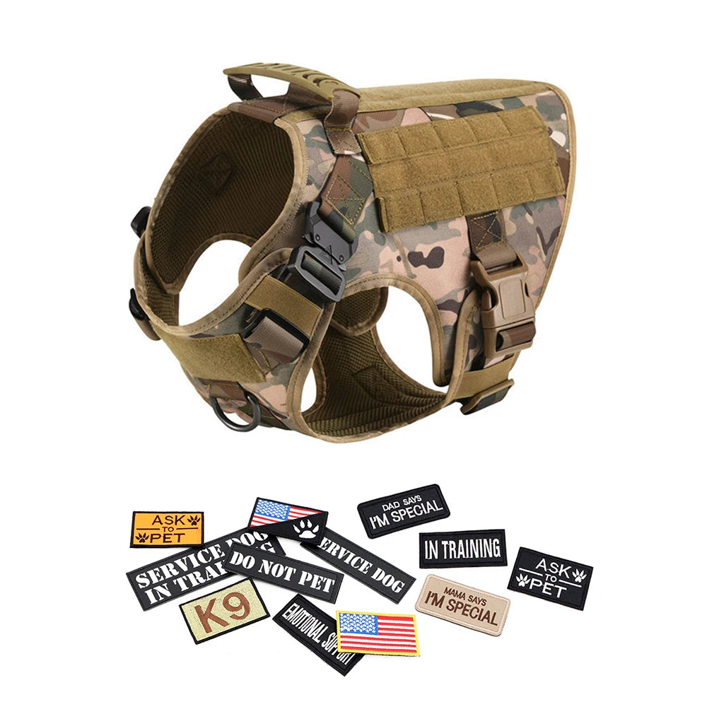Military Dog Harness Collar Leash