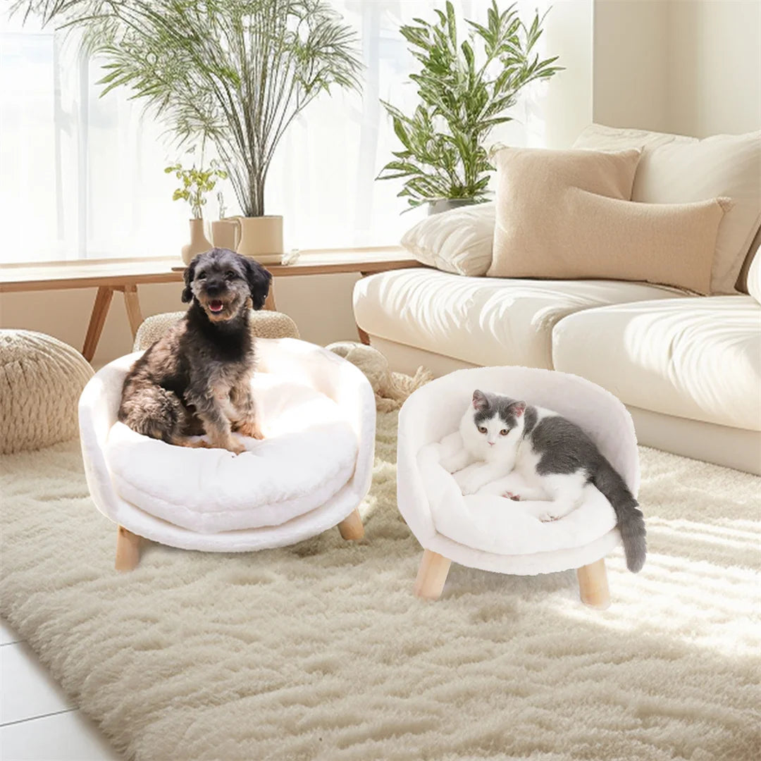 Luxury Cat/Dog Chair Bed Stool Wood Legs