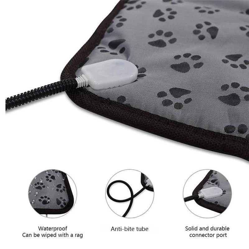 Heated Dog Mat Temperature Adjustable, Waterproof