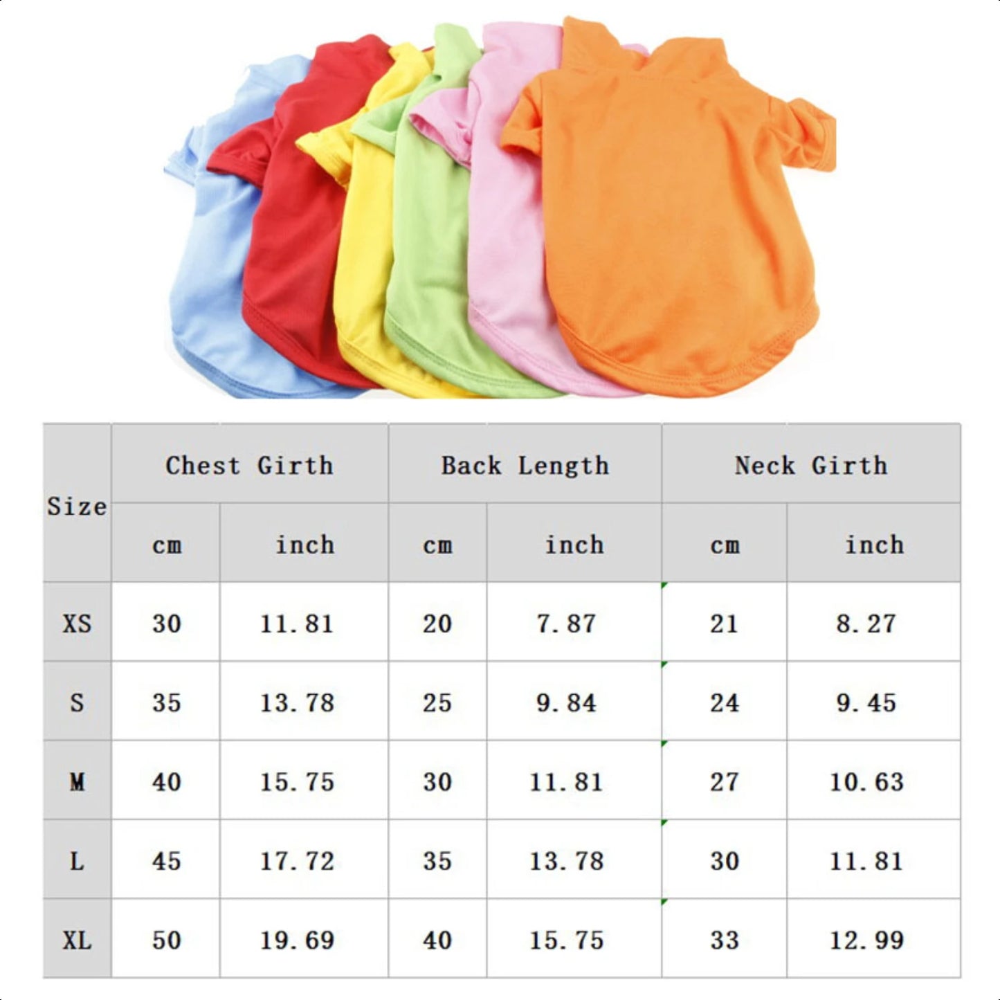 Pet Spring Collar Breathable Solid Shirt Colorful Vest