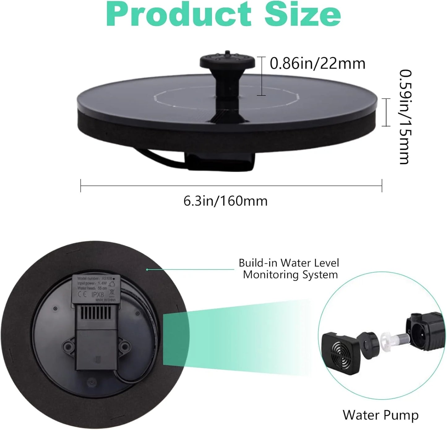 Solar Floating Solar Water Pump for Bird Bath