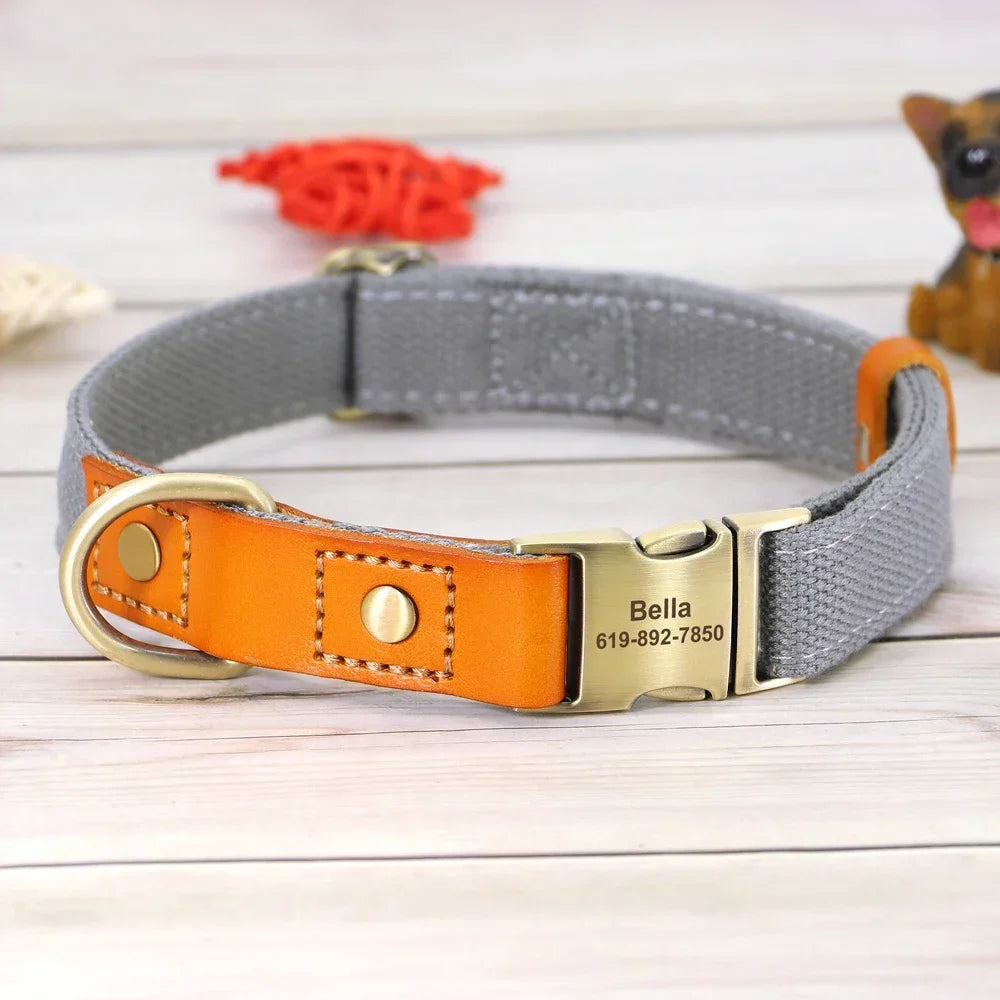 Nylon Custom Dog Puppy Collar Leash Set