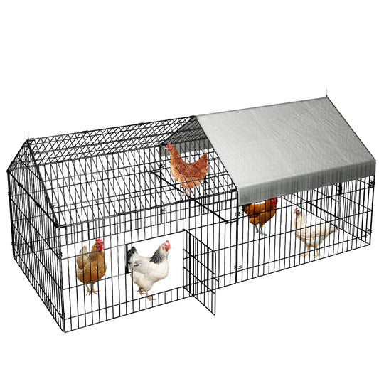 Chicken Coop Run Cage Upgrade 86.6 x 40 x 38 Inches