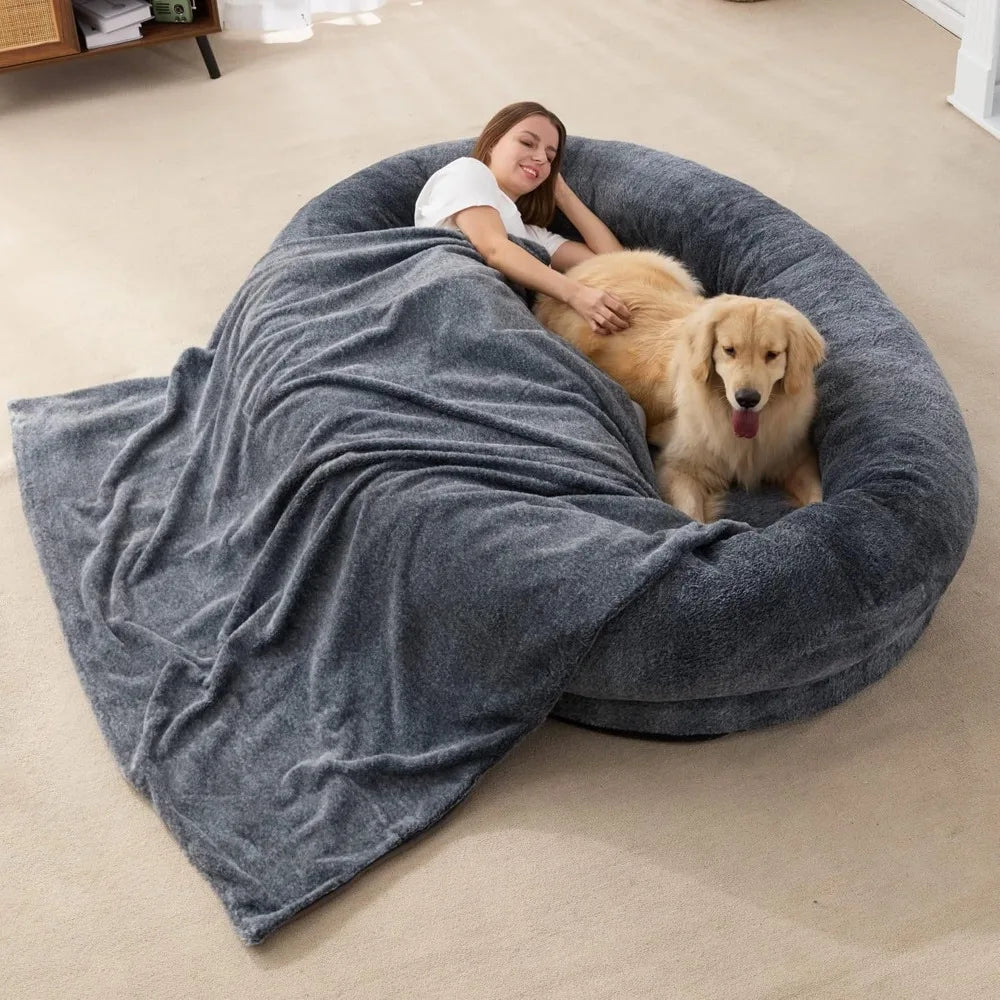 Dog Bed with Blanket for People and Pets