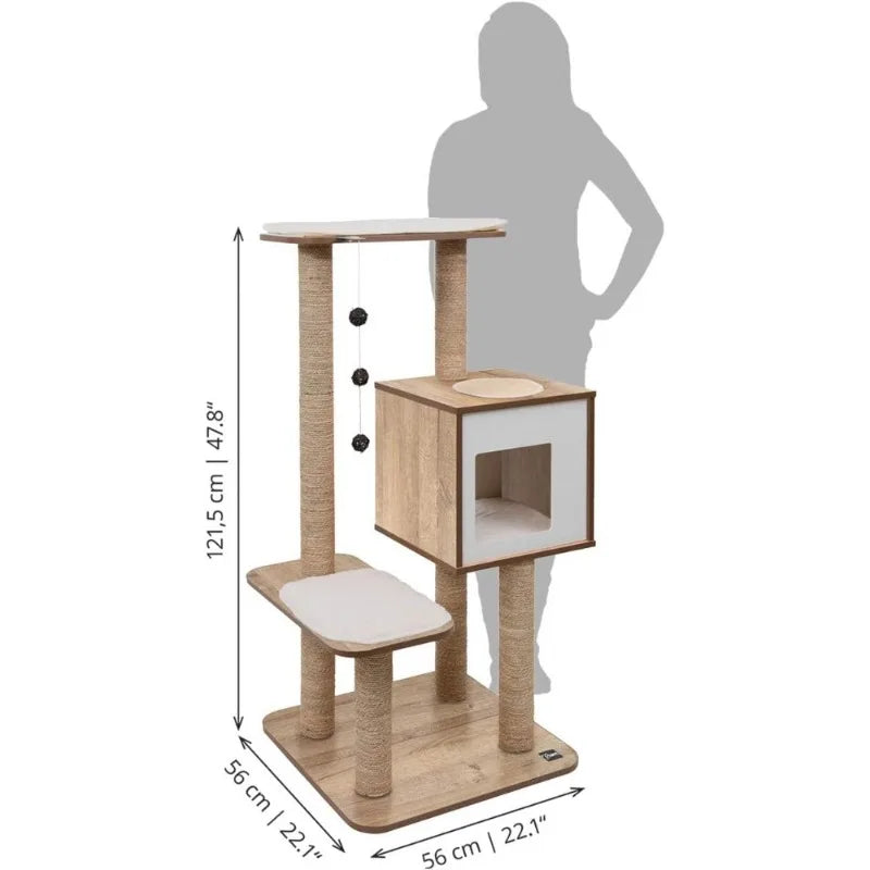 Cat Tree with Multiple Exits ,22 x 22 x 32 in