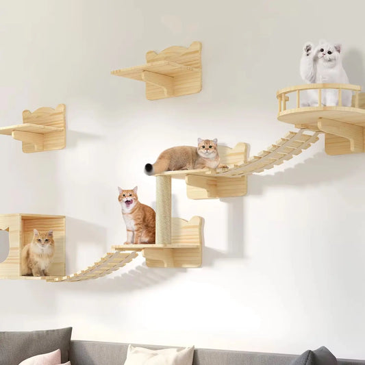 Cat Wall Shelves Set of 9 Wall-Mounted