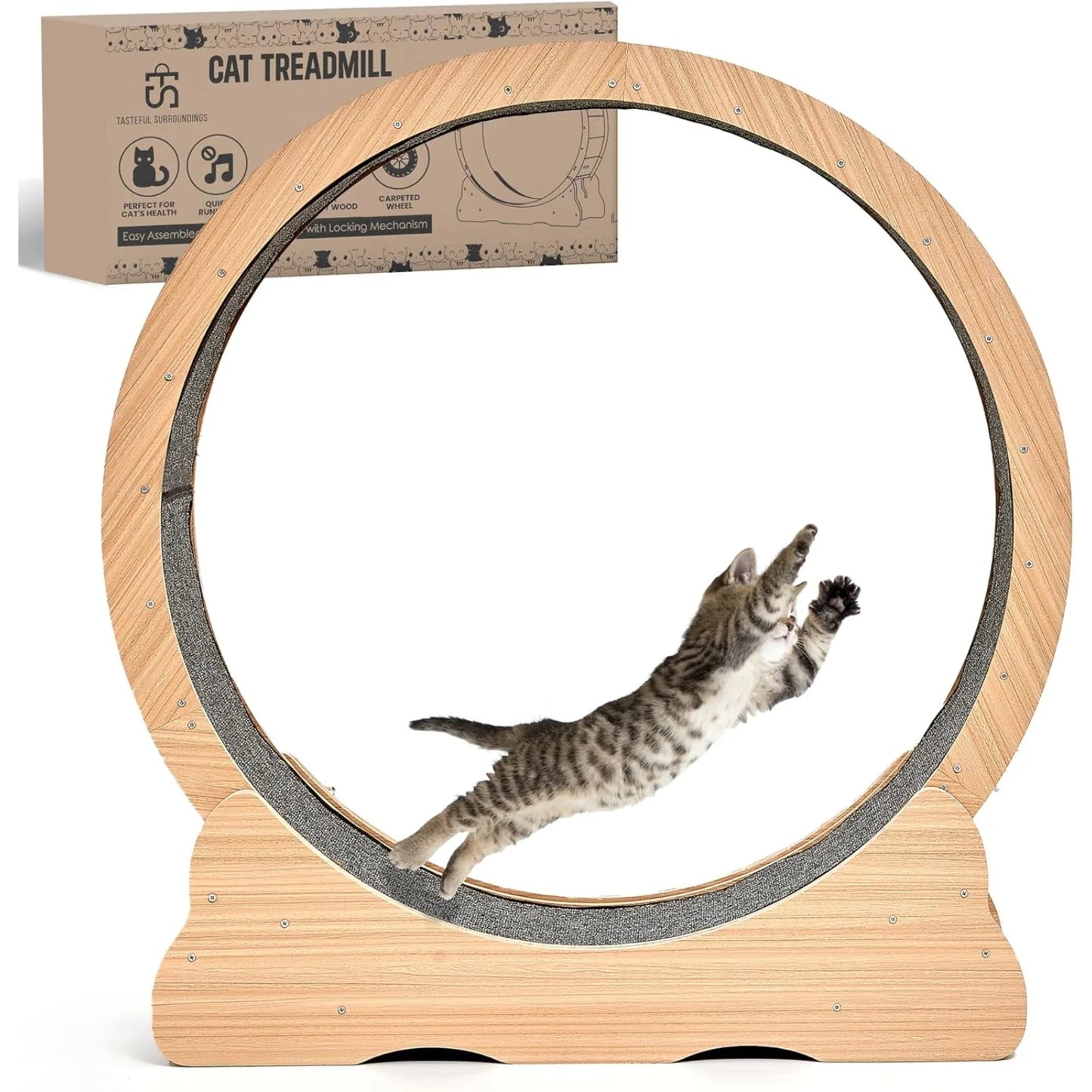 Natural Color Cat Exercise Treadmill Wheel for Indoor Cats