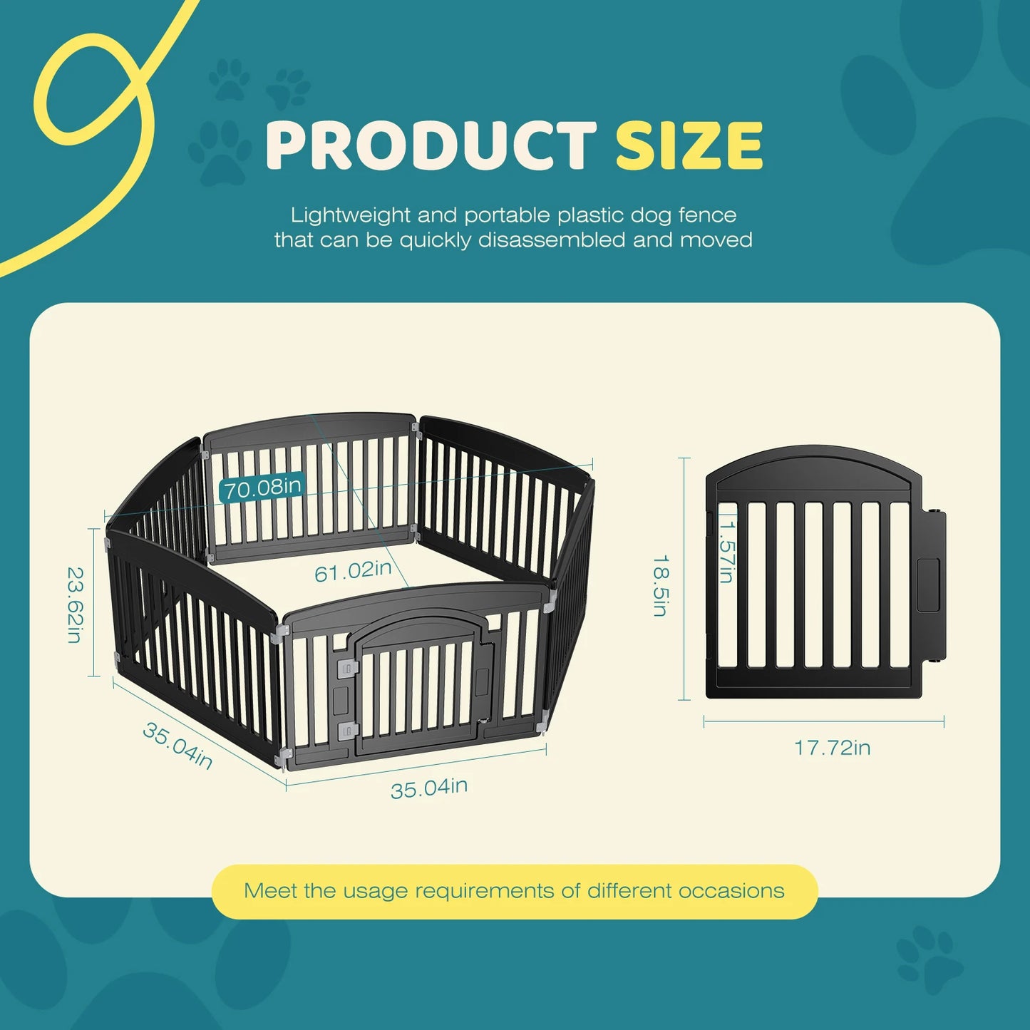 Plastic Dog Playpen 6 Panel