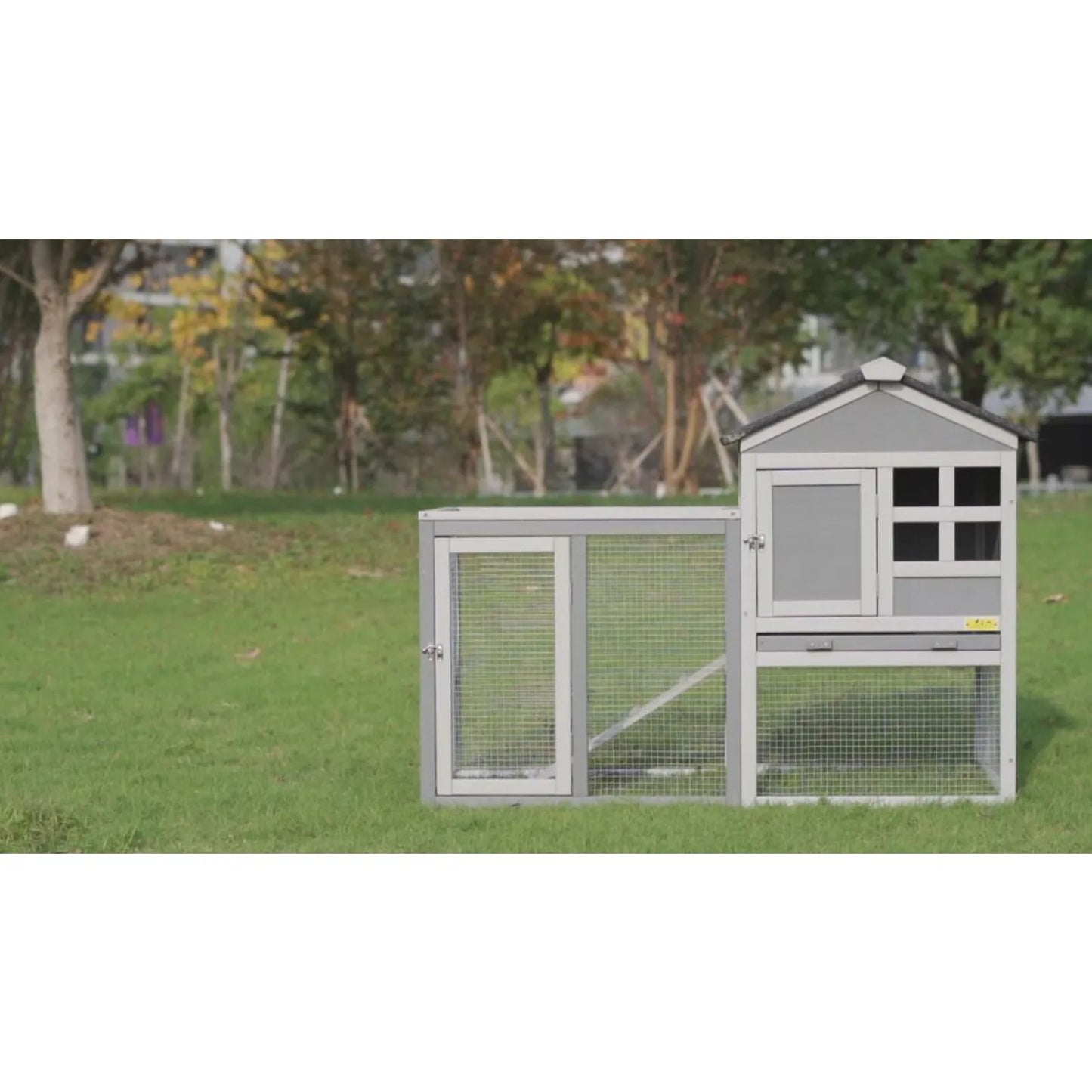 2-Tier Rabbit Hutch Wooden Bunny Cage