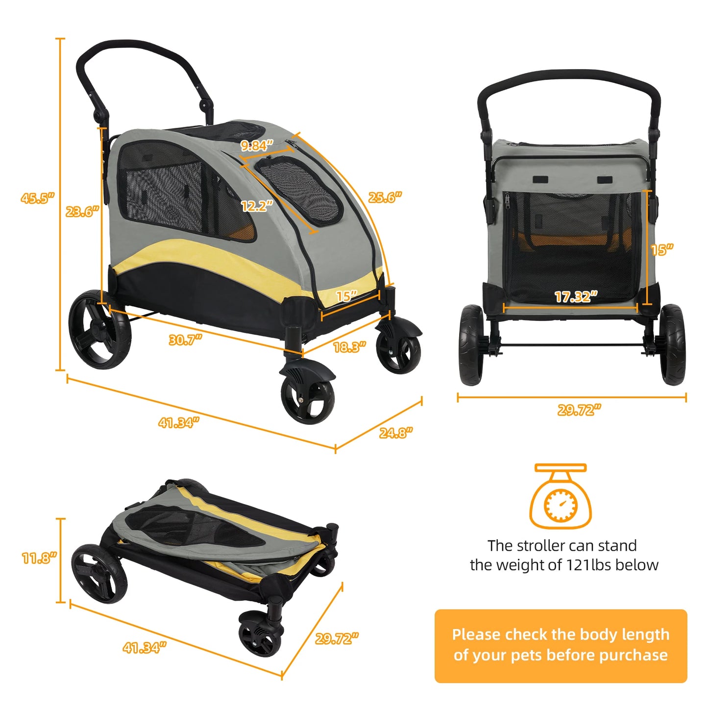 Large Foldable Dog Stroller