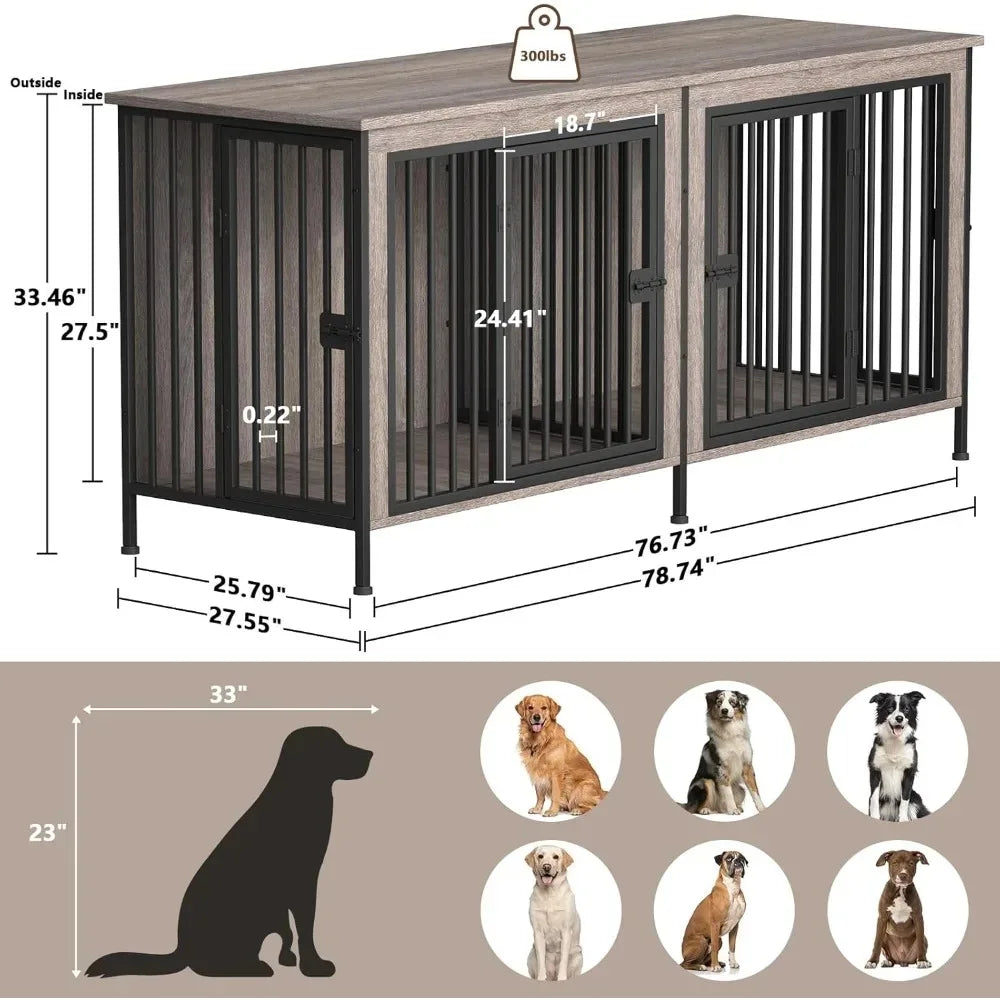 Dog Cage Furniture for 2 Pets