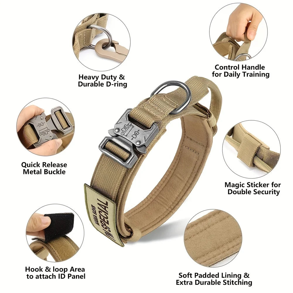 Military Dog Harness Collar Leash