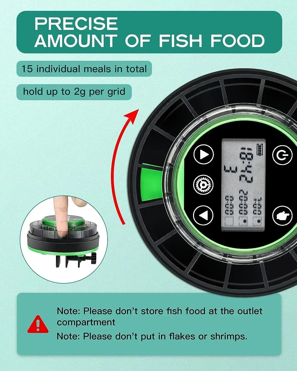 Food Dispenser with Timer Rechargeable Timer Feeder with LCD Display