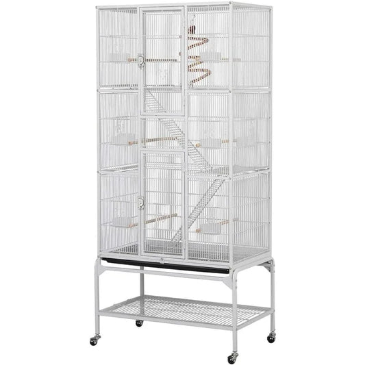 69'' Extra Large Bird Cage Metal w/Detachable Stand for Mid-Sized Birds