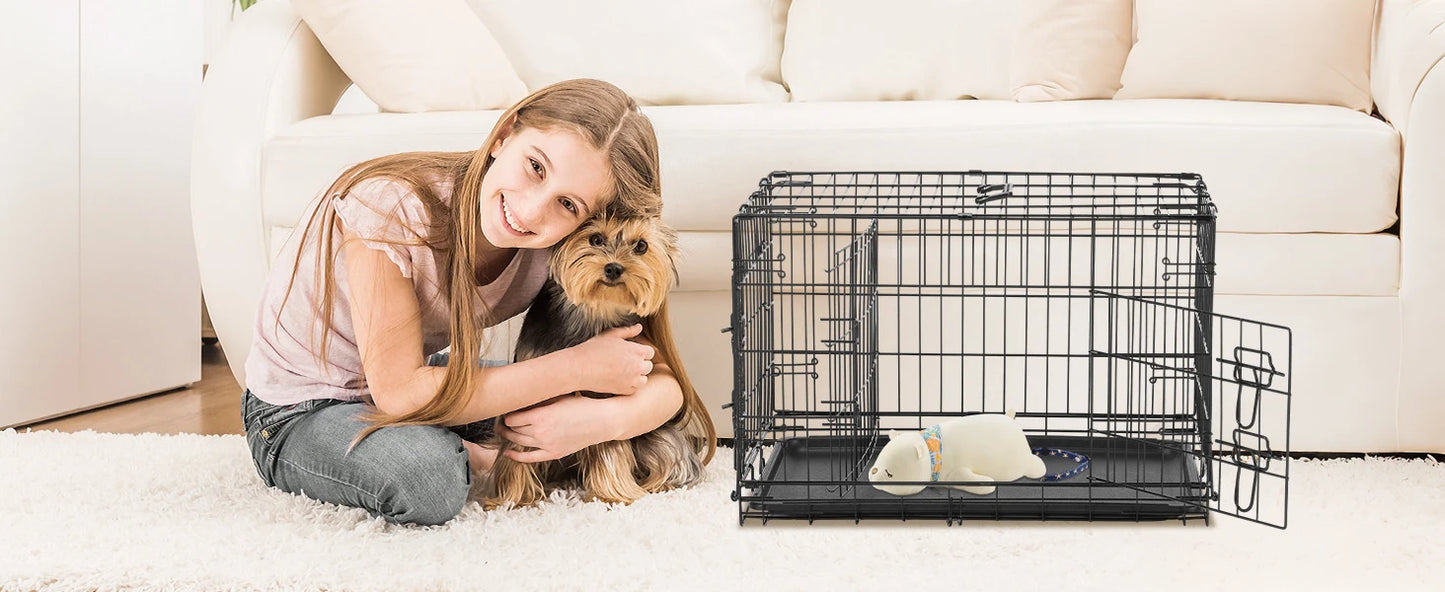 48 Inch Double Door Folding Metal Wire Dog Kennel
