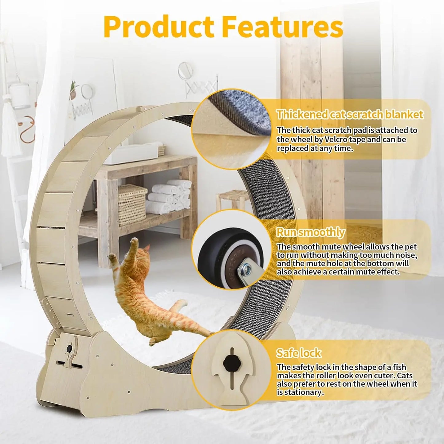 Indoor Cat, Cat Treadmill Wheel for Kitty’s