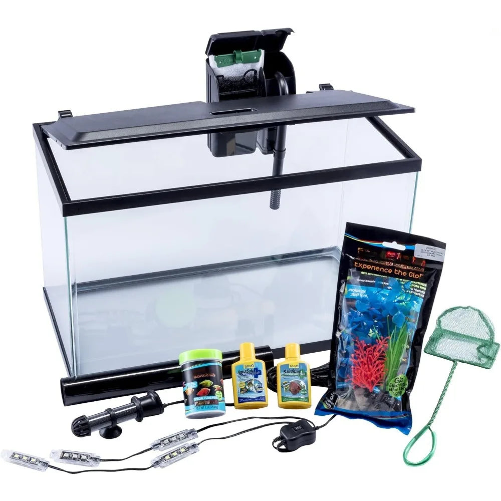 Fishbowl &  Regulator Fish Aquarium  Kit Including Fish Tank Decorations & LED Lighting