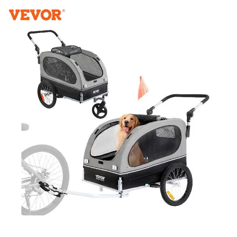 88 lbs 2-in-1 Pet Stroller Cart Dog Bike Trailer with Wheels