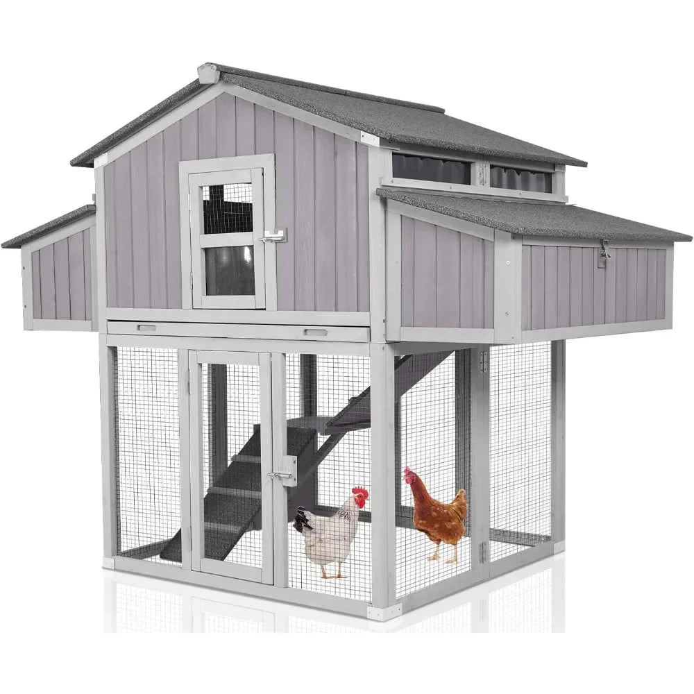 Portable Chicken House for Outdoor with Two Nesting Box