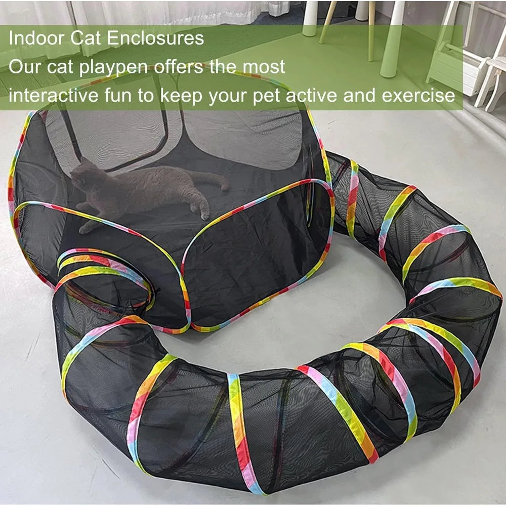 Portable Cat Tent and Tunnel for Outside