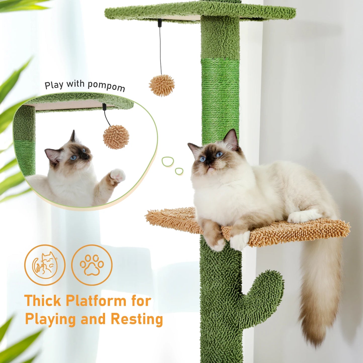 5-Tier Floor to Ceiling Cat Tree Tower