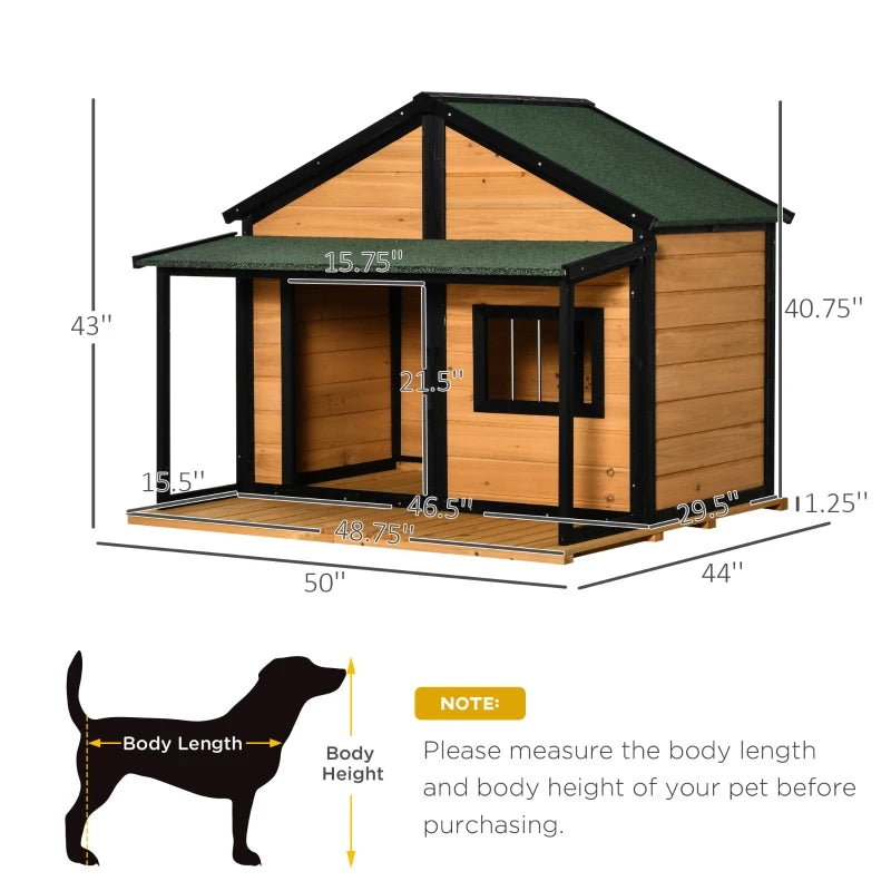 Wooden Outdoor Dog House Cabin Style Kennel Medium/Large Dogs