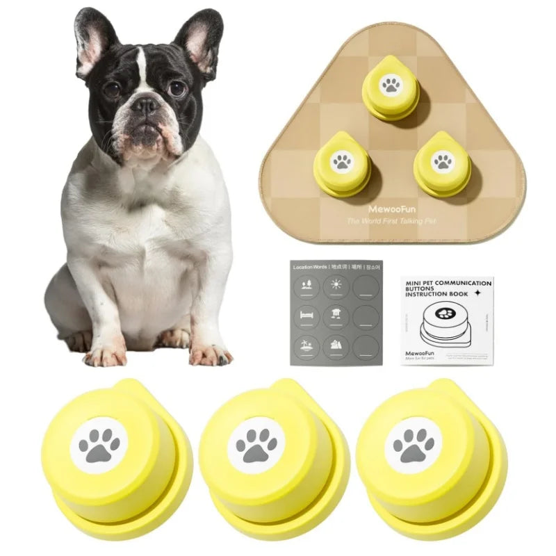 Dog Talking Button Set with Mat  Basic Get Started Kit Rechargeable 12 Packs