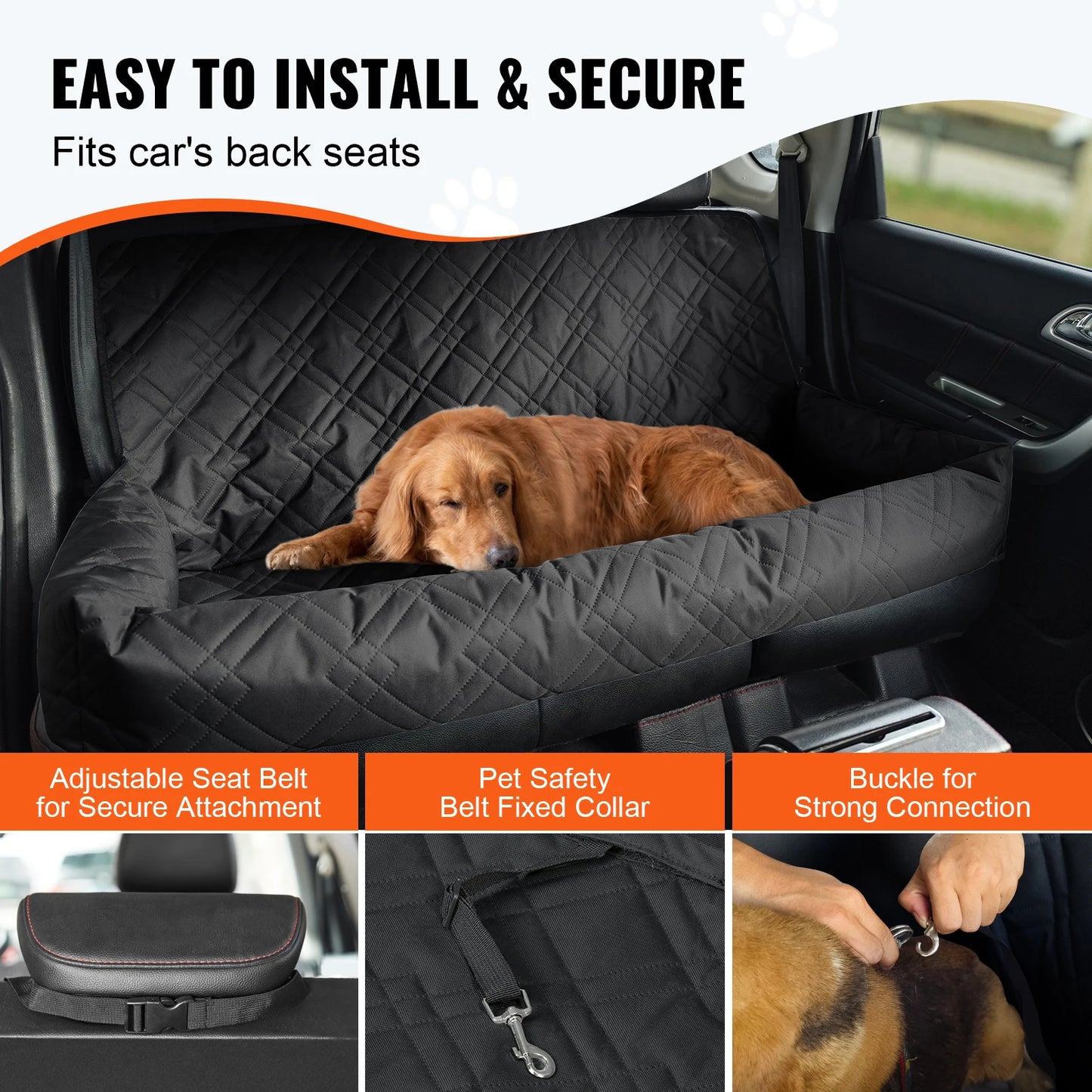 Dog Car Seat Waterproof Dog Booster Seat