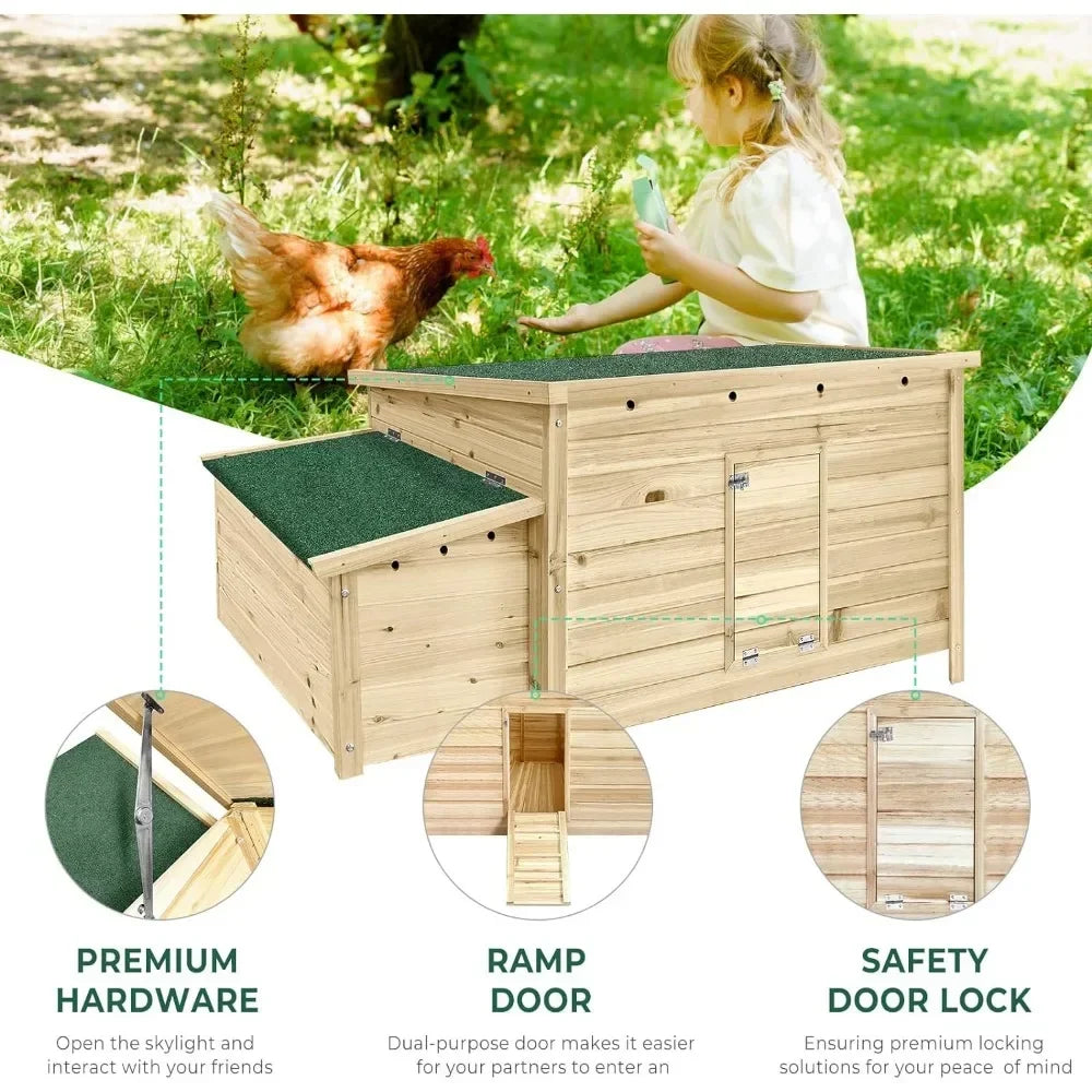 57.6'' Wooden Chicken Coop Hen House