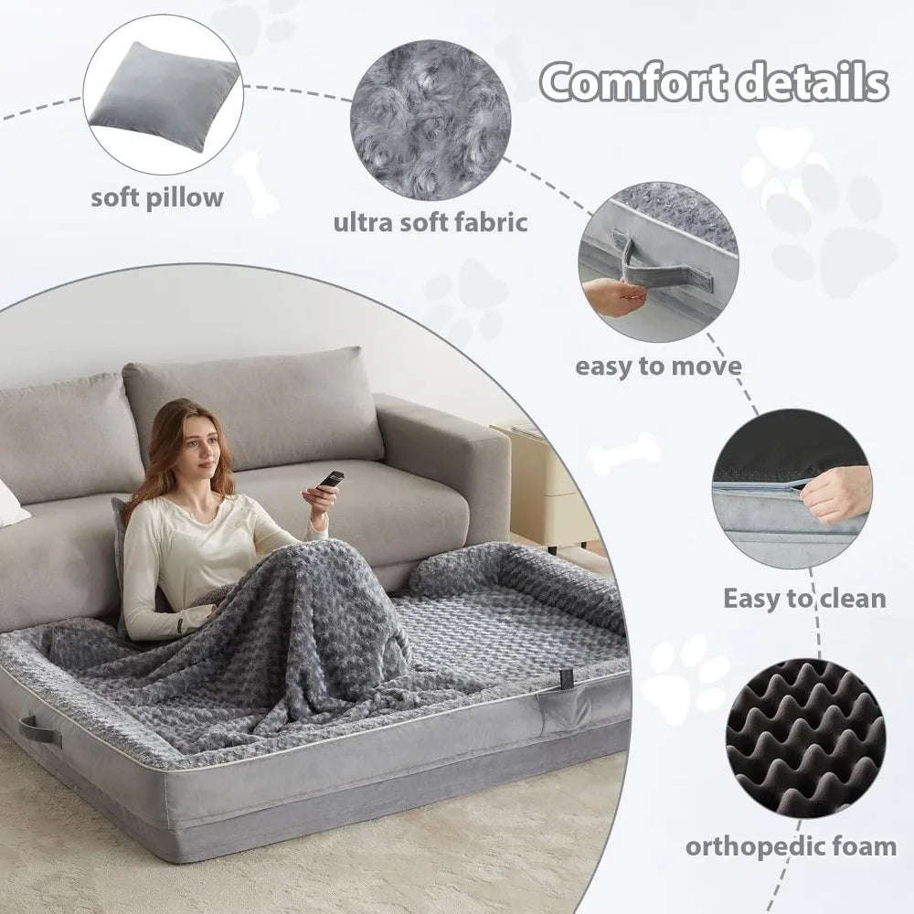 Human Dog Bed for People Adults, Washable