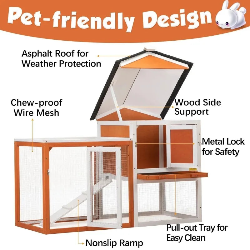 Waterproof Bunny Hutch Rabbit Cage, Guinea, and chicken coup