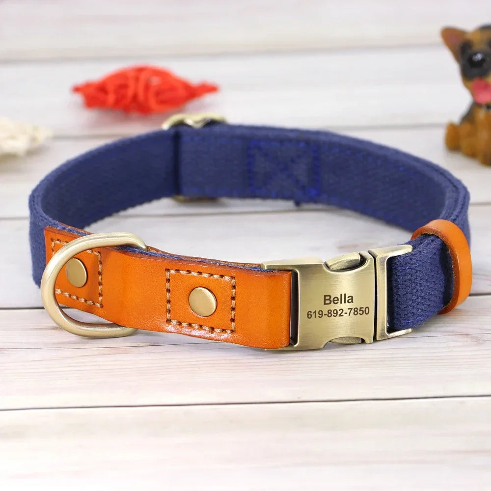 Nylon Custom Dog Puppy Collar Leash Set