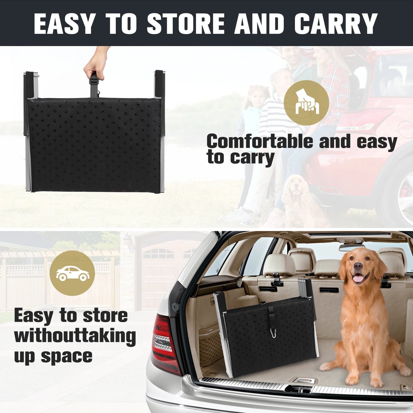 Adjustable Foldable Dog Stairs Set