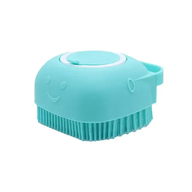 Silicone Bristle Pet Bath Brush Shampoo Dispenser