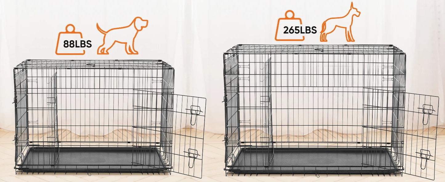 48 Inch Double Door Folding Metal Wire Dog Kennel