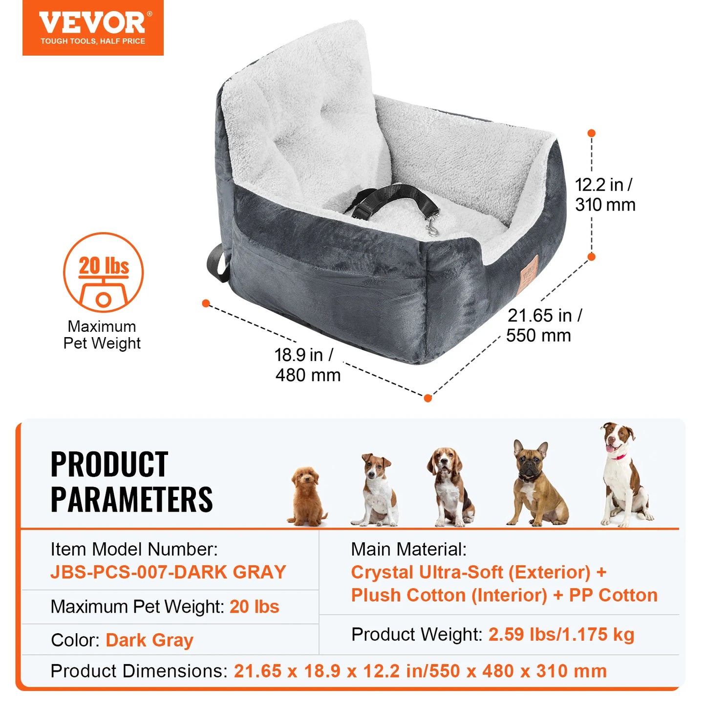 Dog Car Seat Waterproof Dog Booster Seat