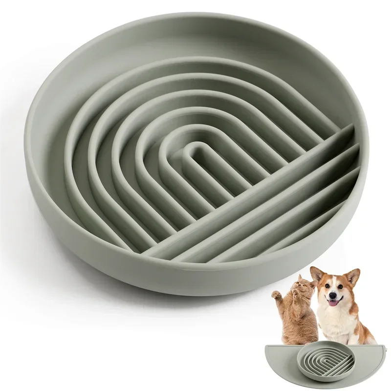 Dog Cat Pet Slow Food Bowl, Anti-Slip