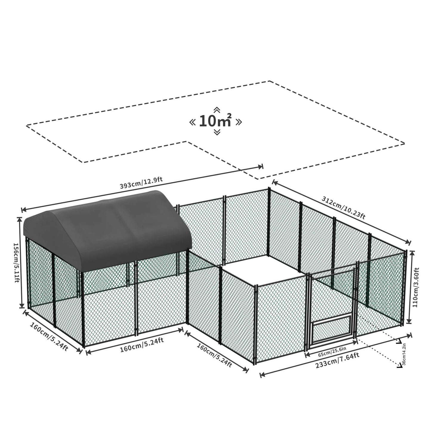 Chicken Coop 12.9x10.2x5.1ft