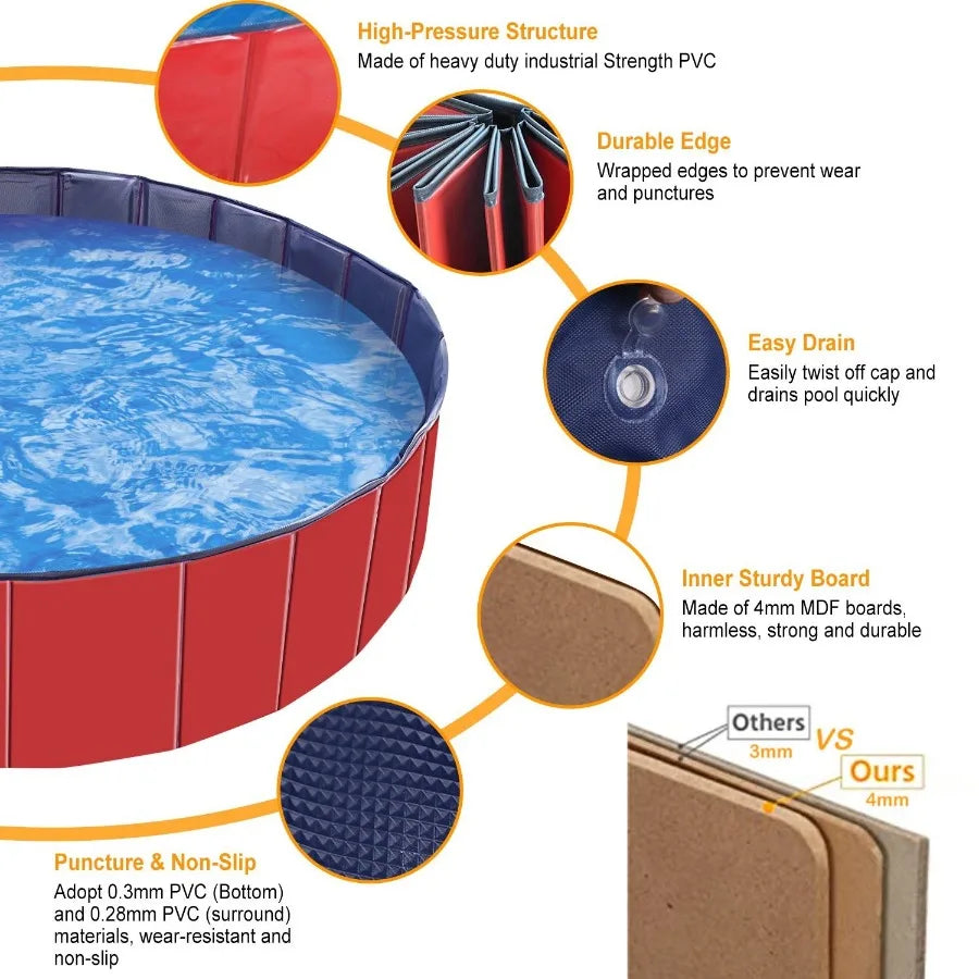 Foldable Pet Swimming Pool PVC Dog Swim Pool