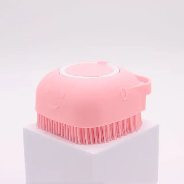 Silicone Bristle Pet Bath Brush Shampoo Dispenser