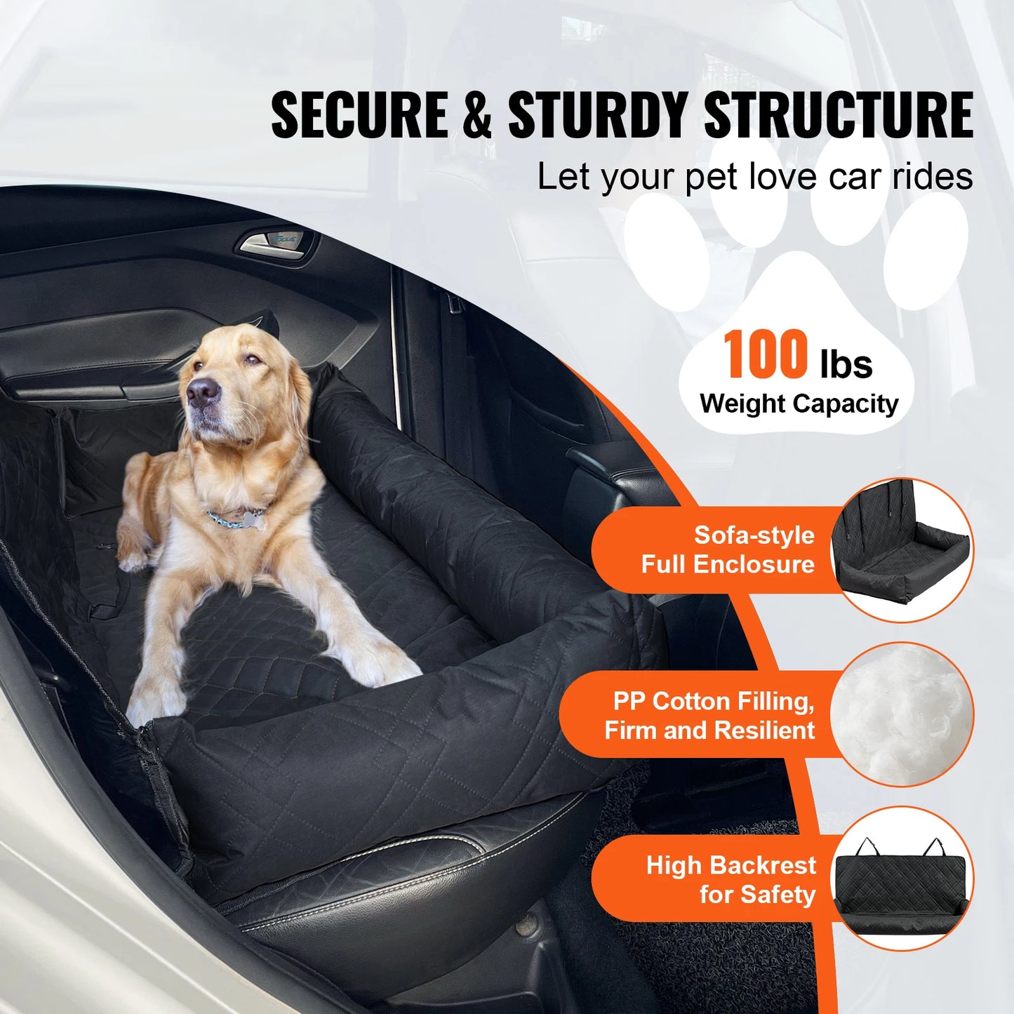 Dog Car Seat Waterproof Dog Booster Seat
