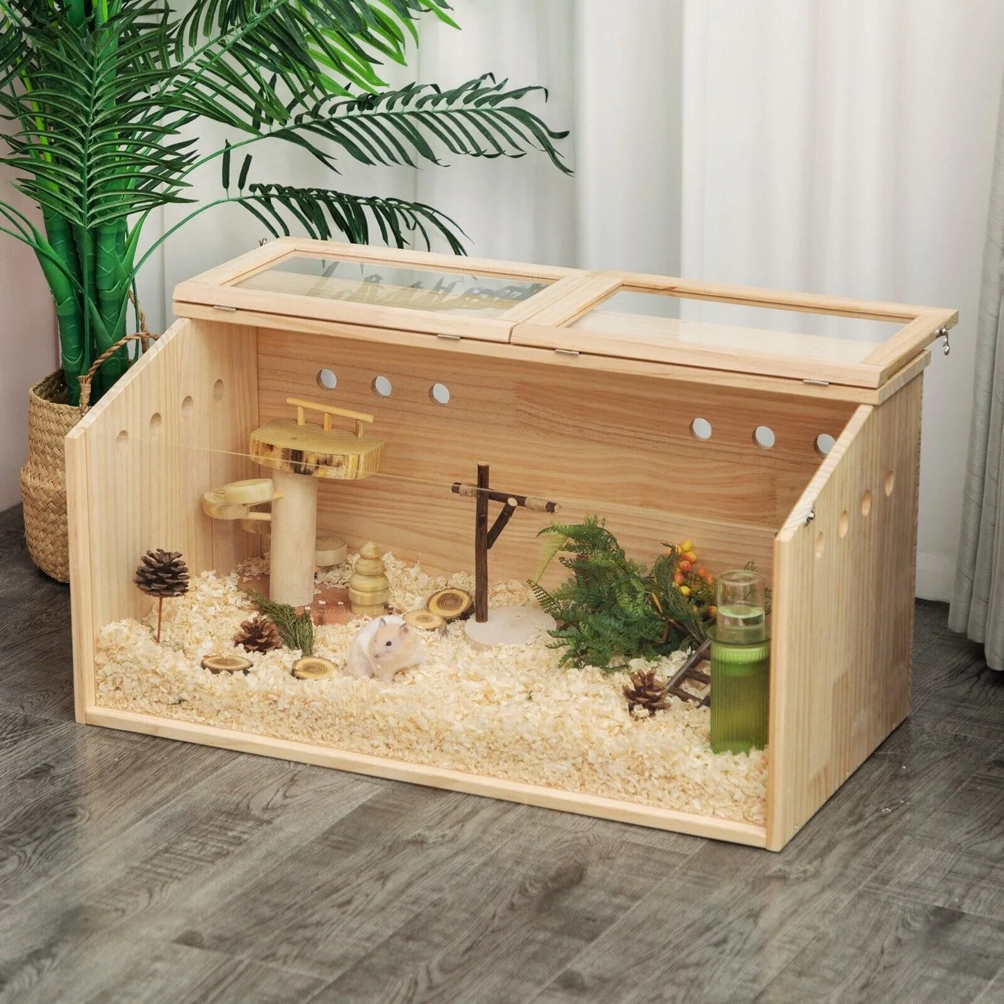 Hideout with Openable Top hamster cage large guinea pig house