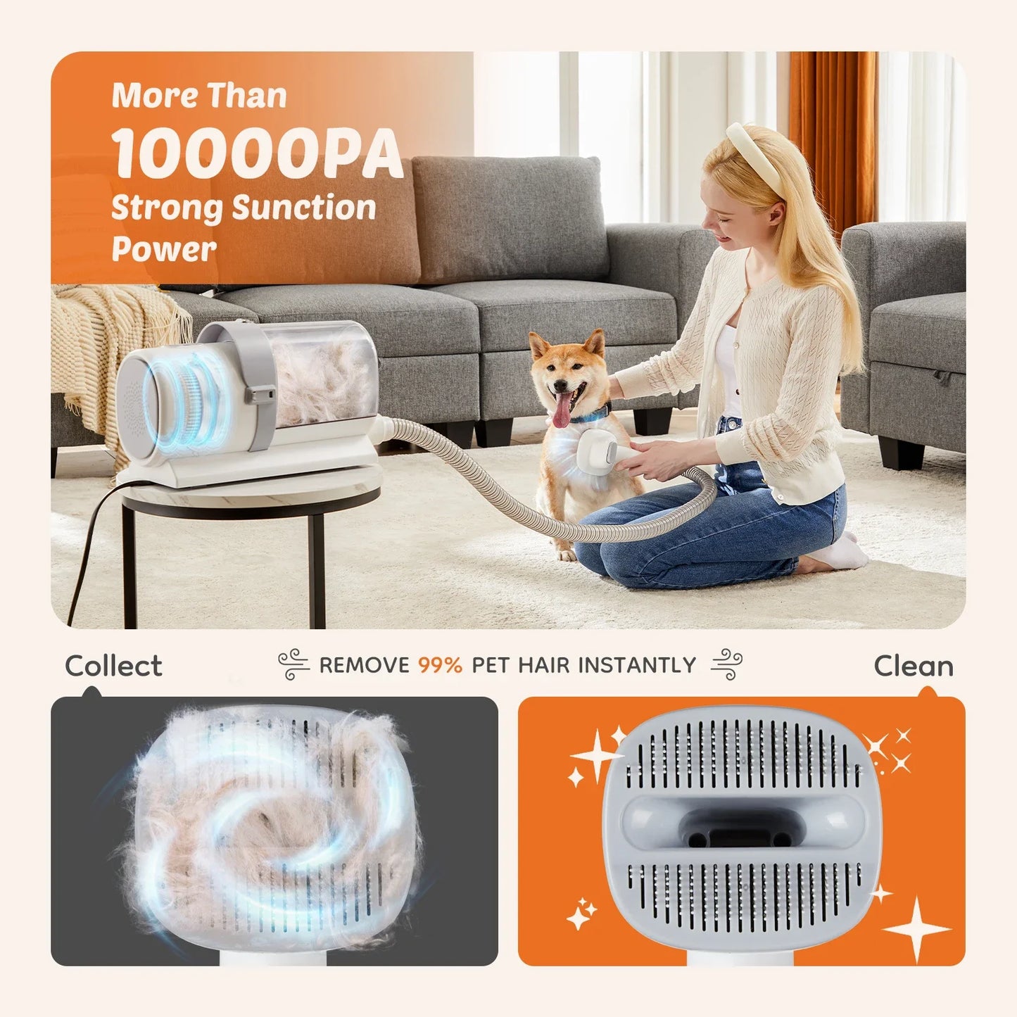 Dog Grooming Vacuum & Grooming Kit