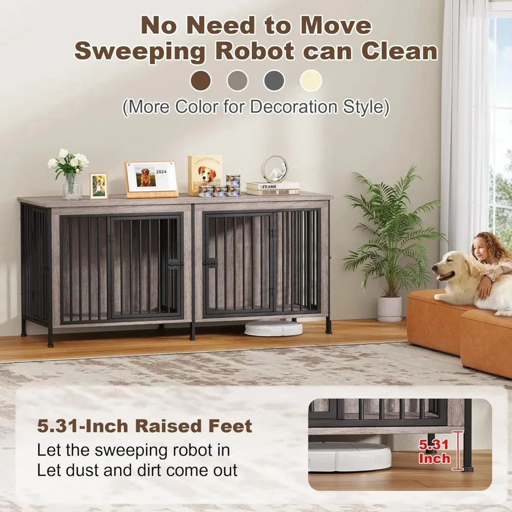 Dog Cage Furniture for 2 Pets