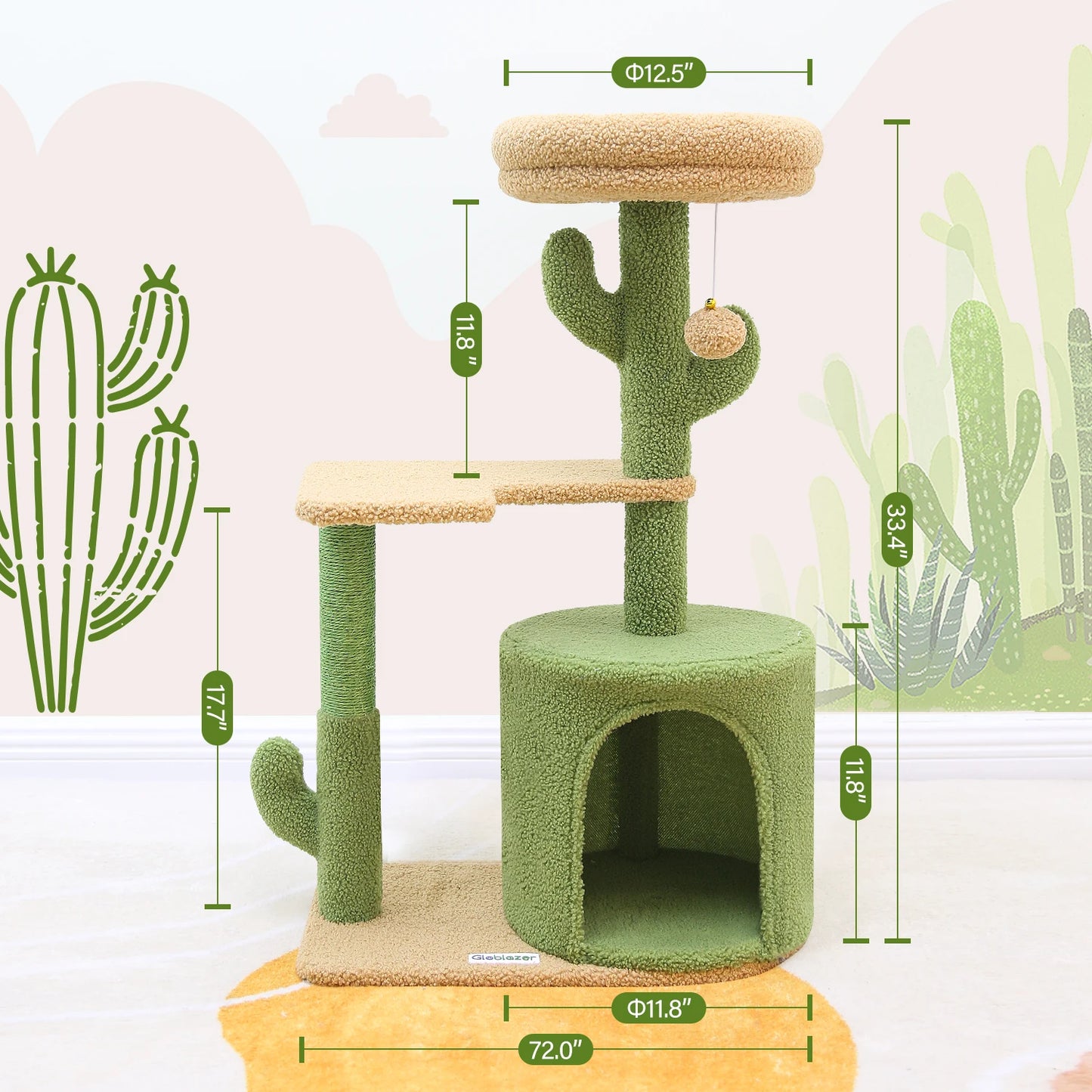 Cat Scratching Tree Small Cactus