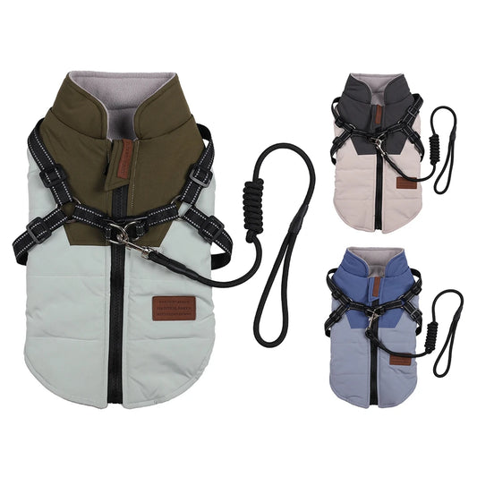 Winter Pet Dog Jacket With Harness