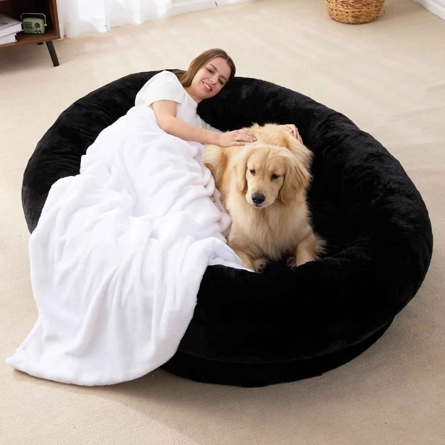 Dog Bed with Blanket for People and Pets