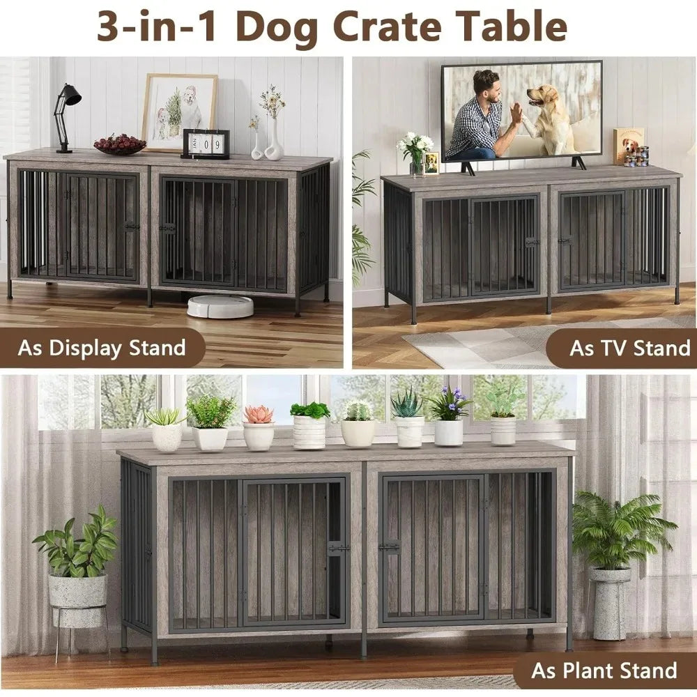 Dog Cage Furniture for 2 Pets