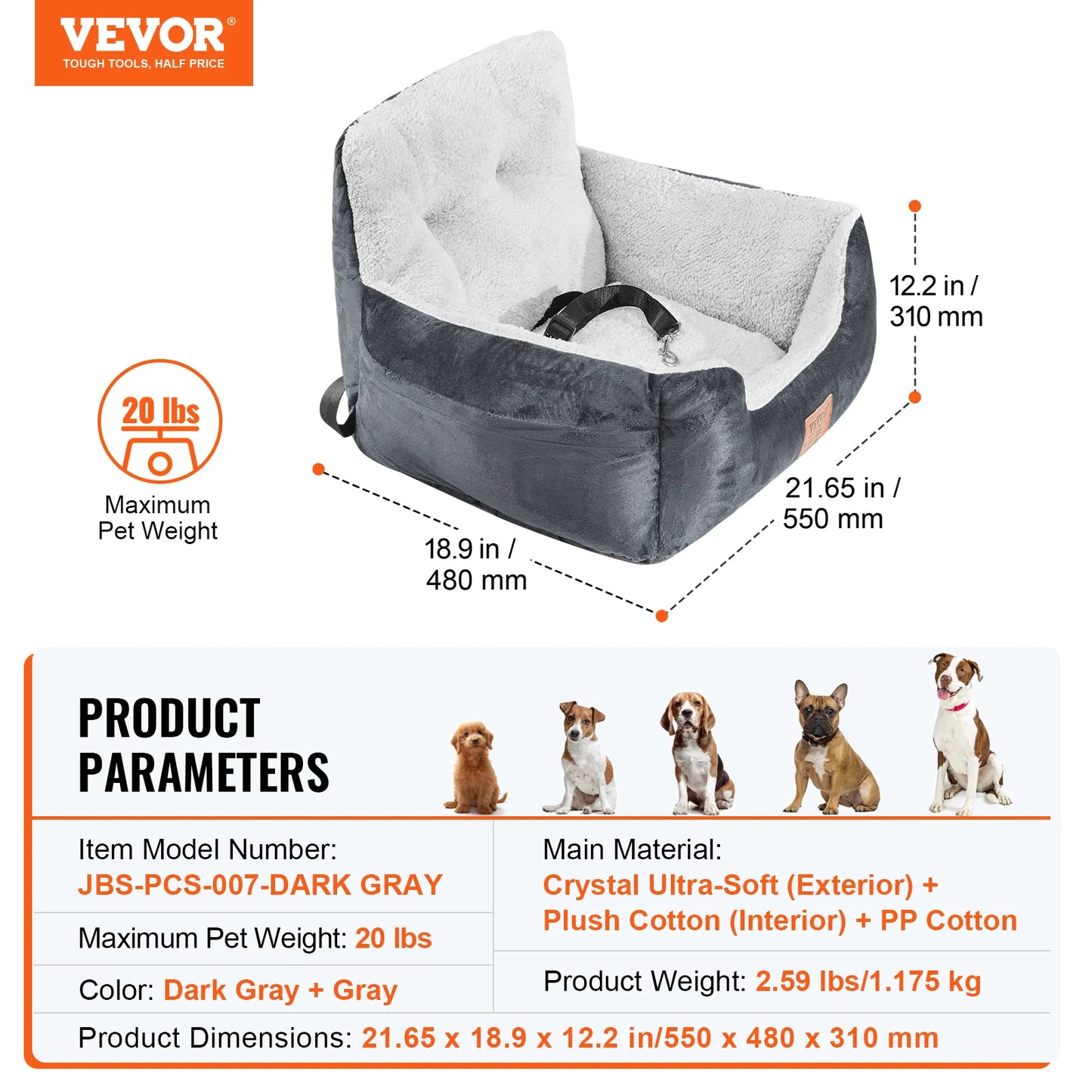 Dog Car Seat Waterproof Dog Booster Seat